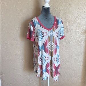 Avery Multicolor Geometric Short Sleeve Tee